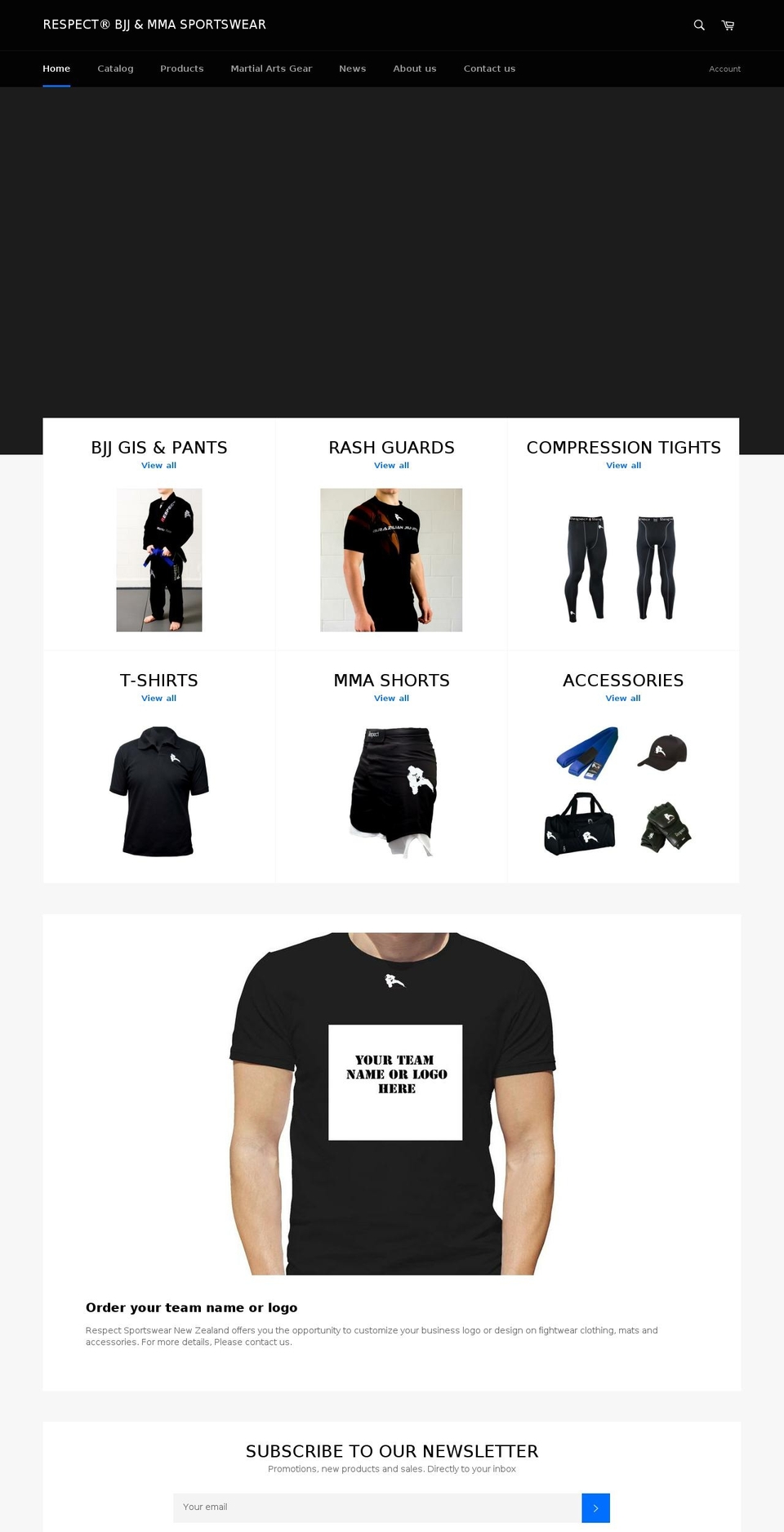 respectsportswear.co.nz shopify website screenshot