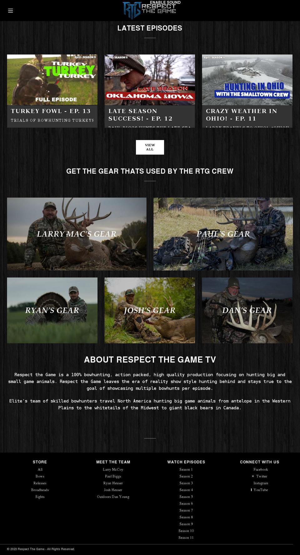 respectthegame.tv shopify website screenshot
