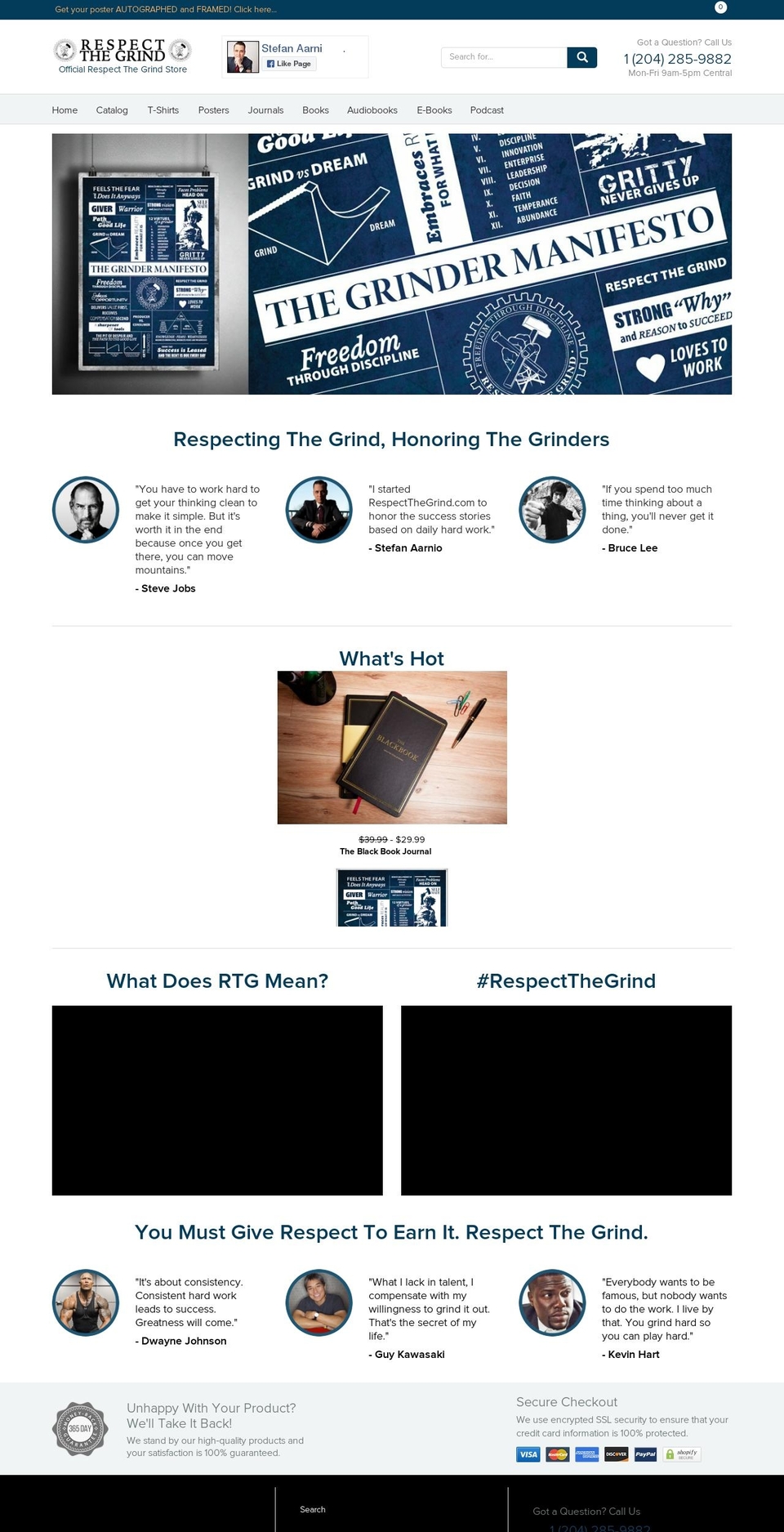 respectthegrind.com — Shopify storefront screenshot