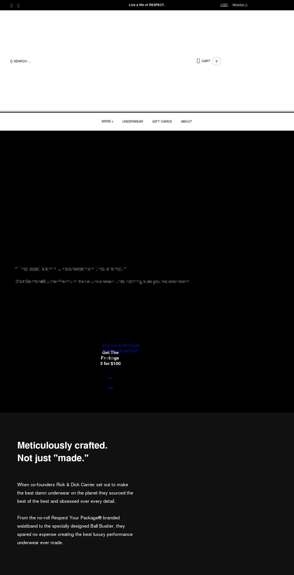 respectyourpackage.com shopify website screenshot