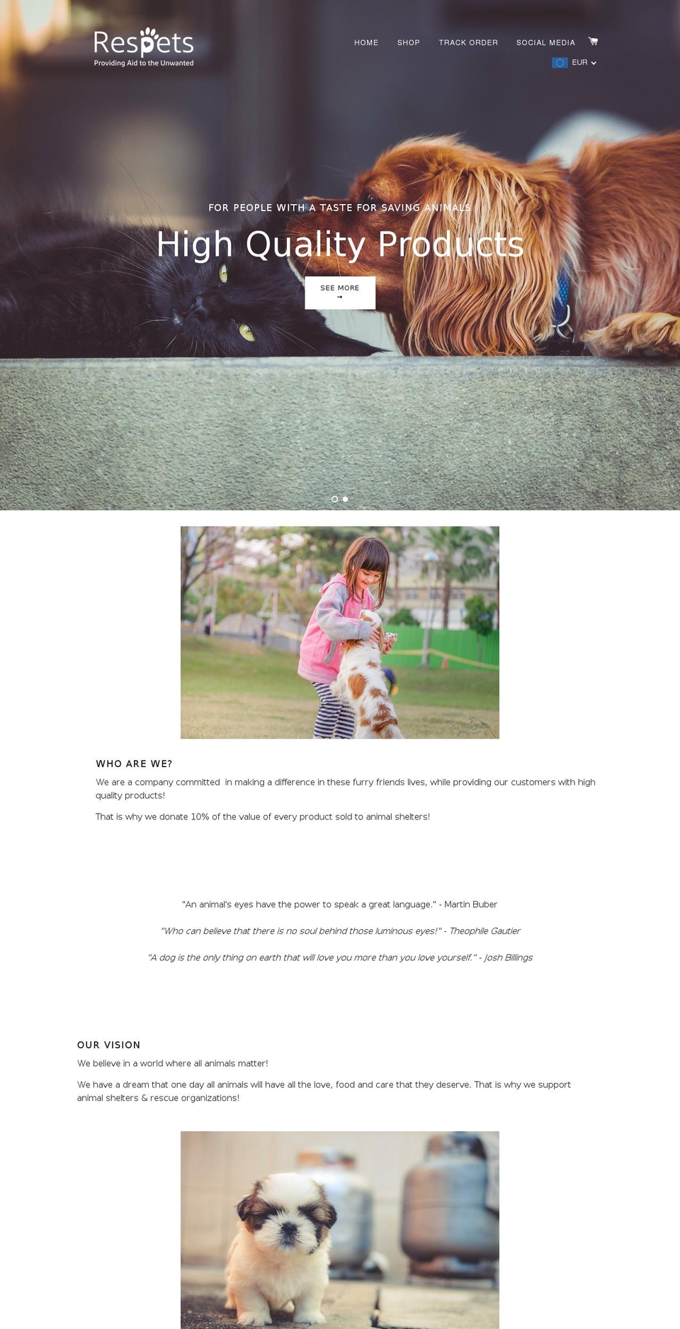 respets.com shopify website screenshot