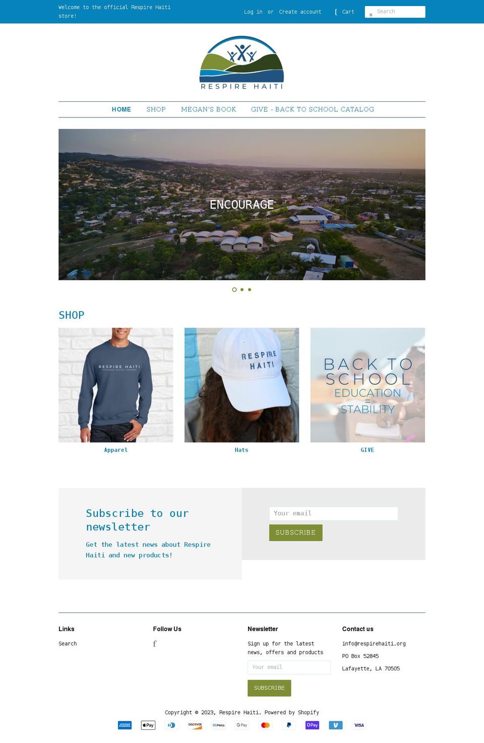 respirehaitistore.com shopify website screenshot