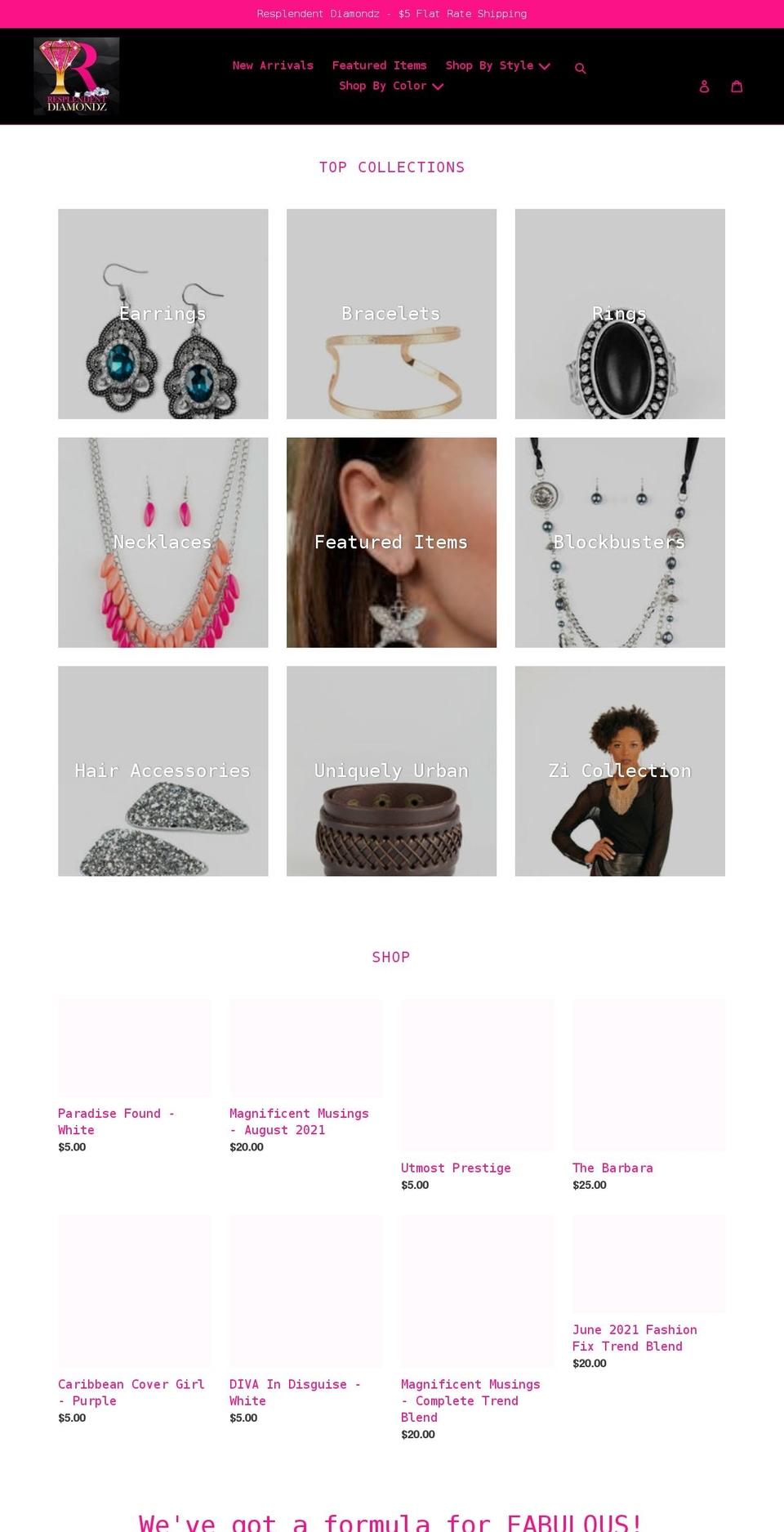 resplendentdiamondz.com shopify website screenshot