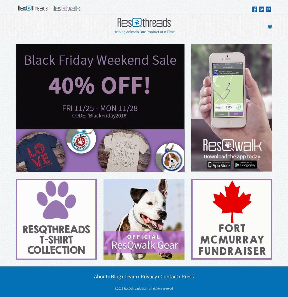 ResQ Threads V3.3 Shopify theme site example resqthreads.com