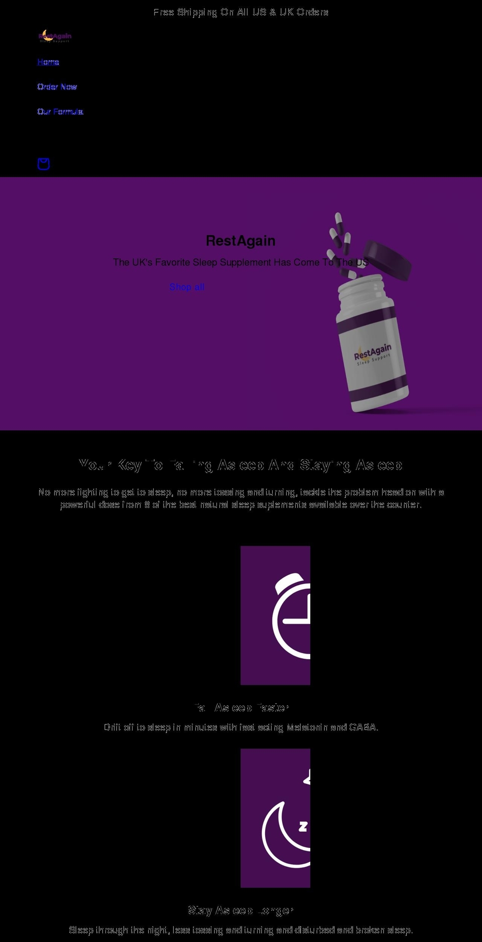 restagain.com shopify website screenshot