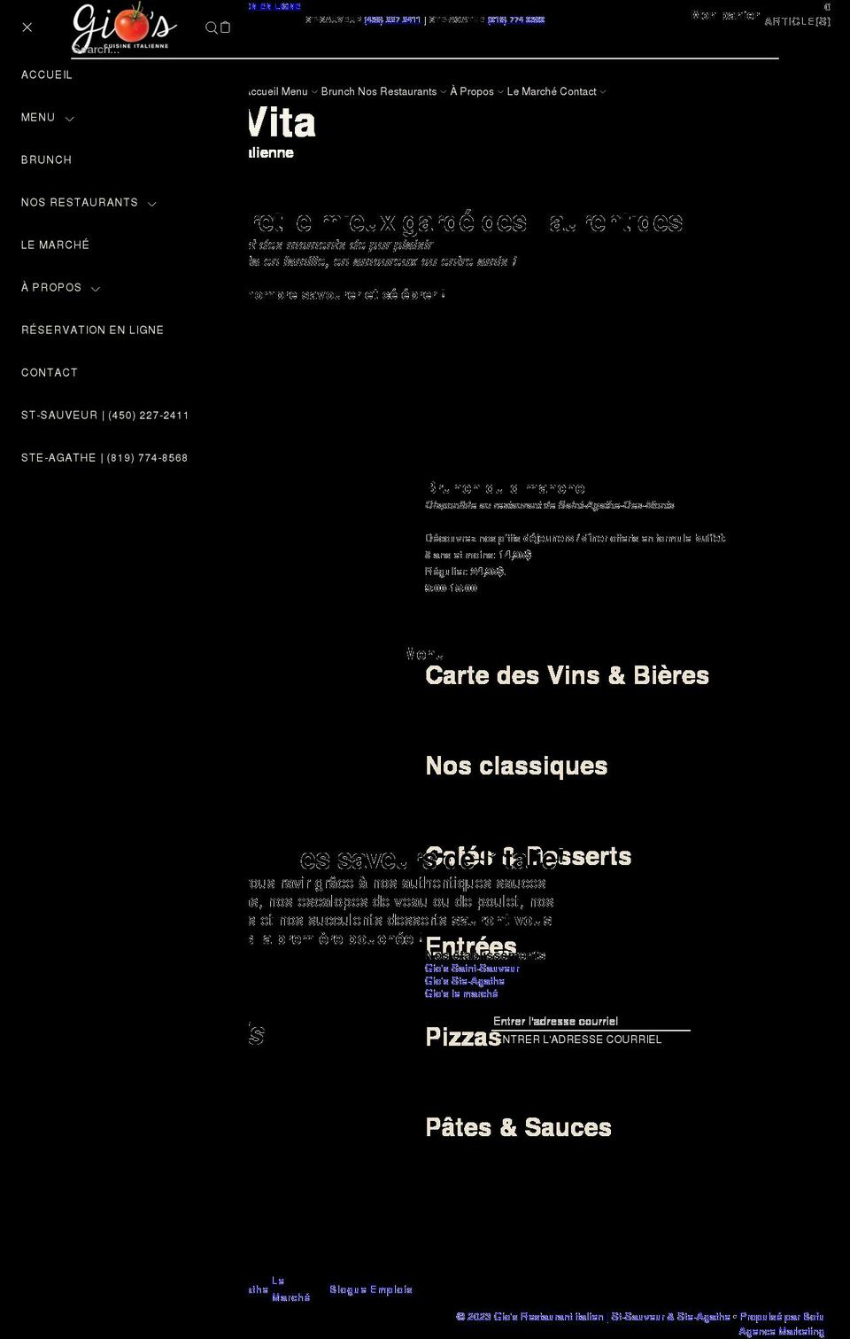 restaurant-gios.com shopify website screenshot