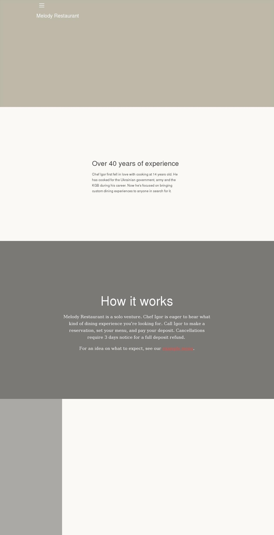 restaurant-melody.com shopify website screenshot