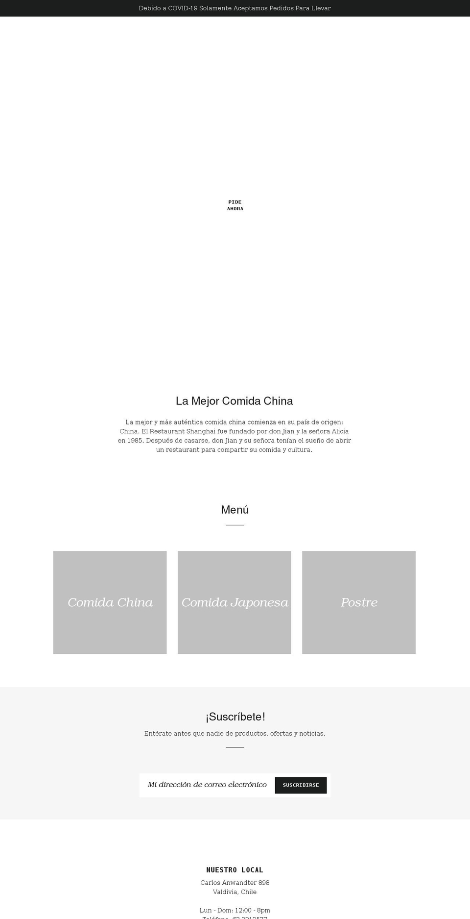 restaurantshanghai.cl shopify website screenshot