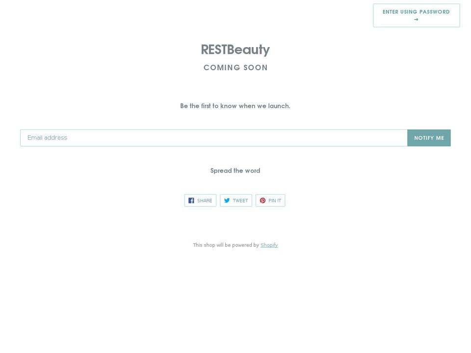 restbeauty.com — Shopify storefront screenshot