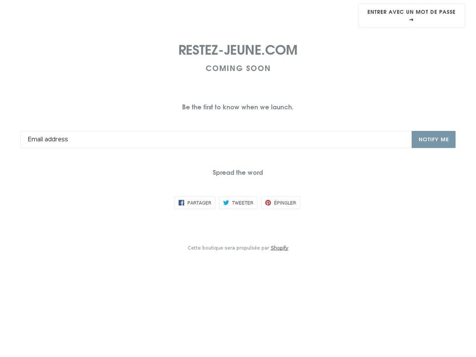 restez-jeune.com shopify website screenshot