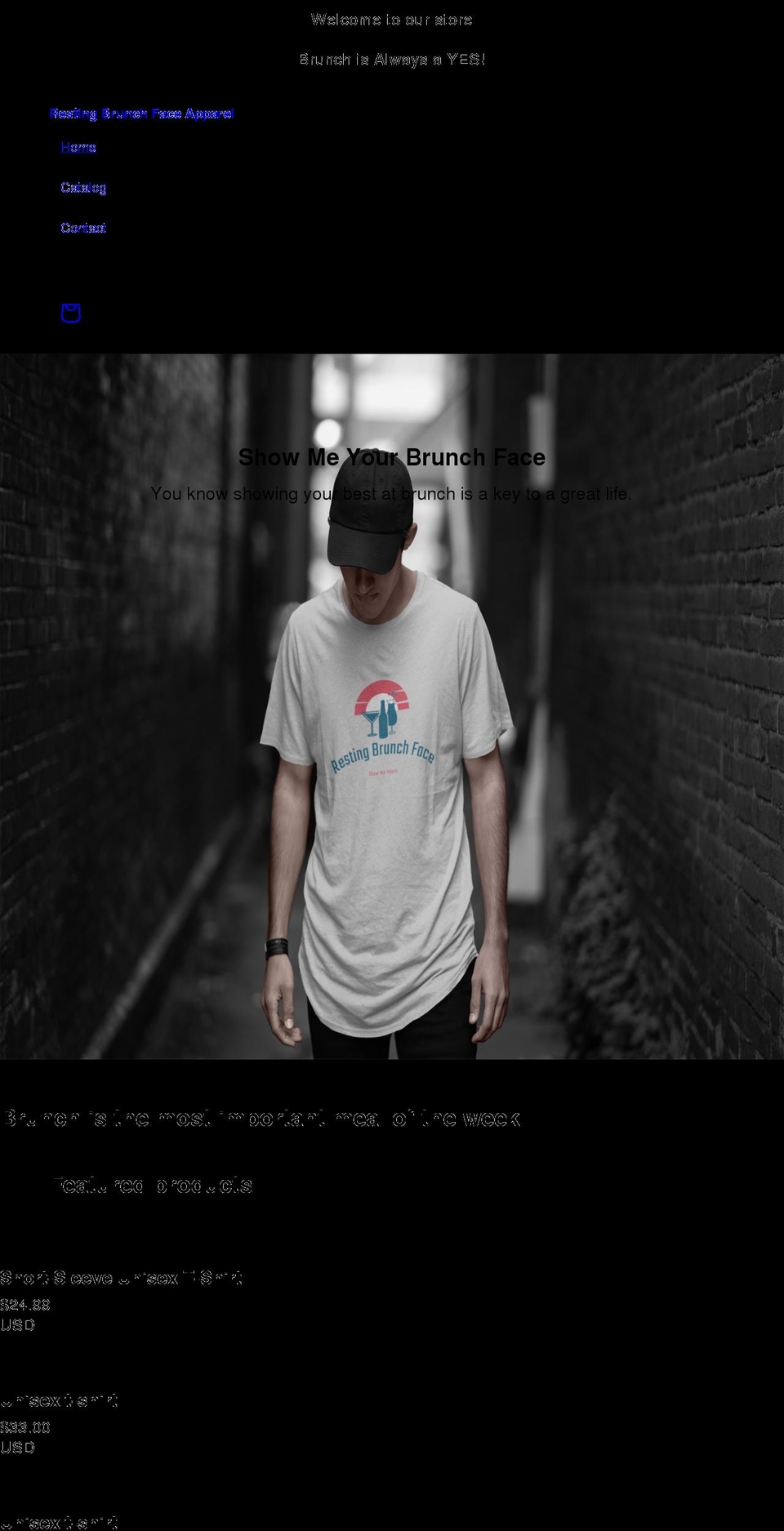restingbrunchface.com shopify website screenshot