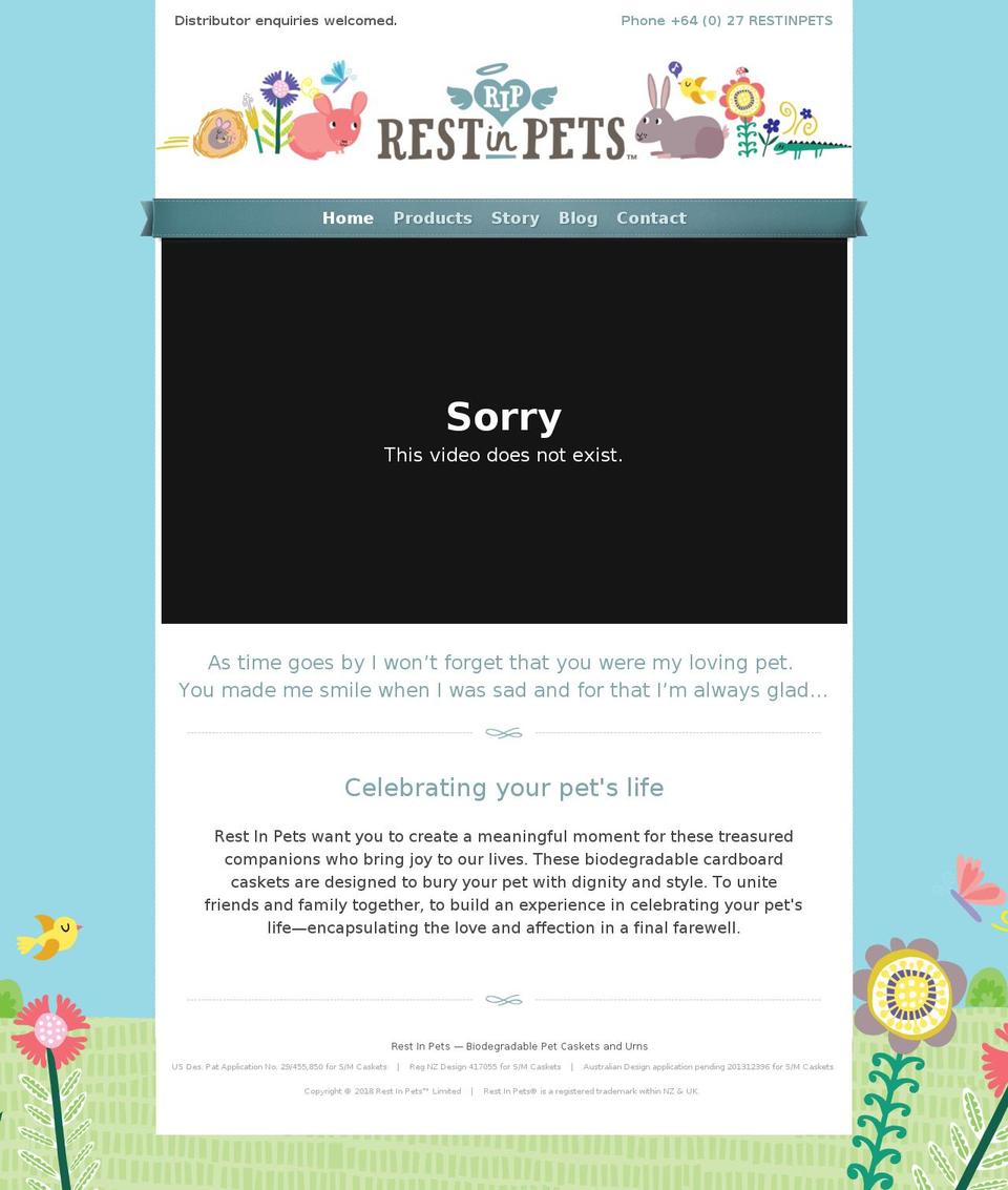 restinpets.co.nz shopify website screenshot