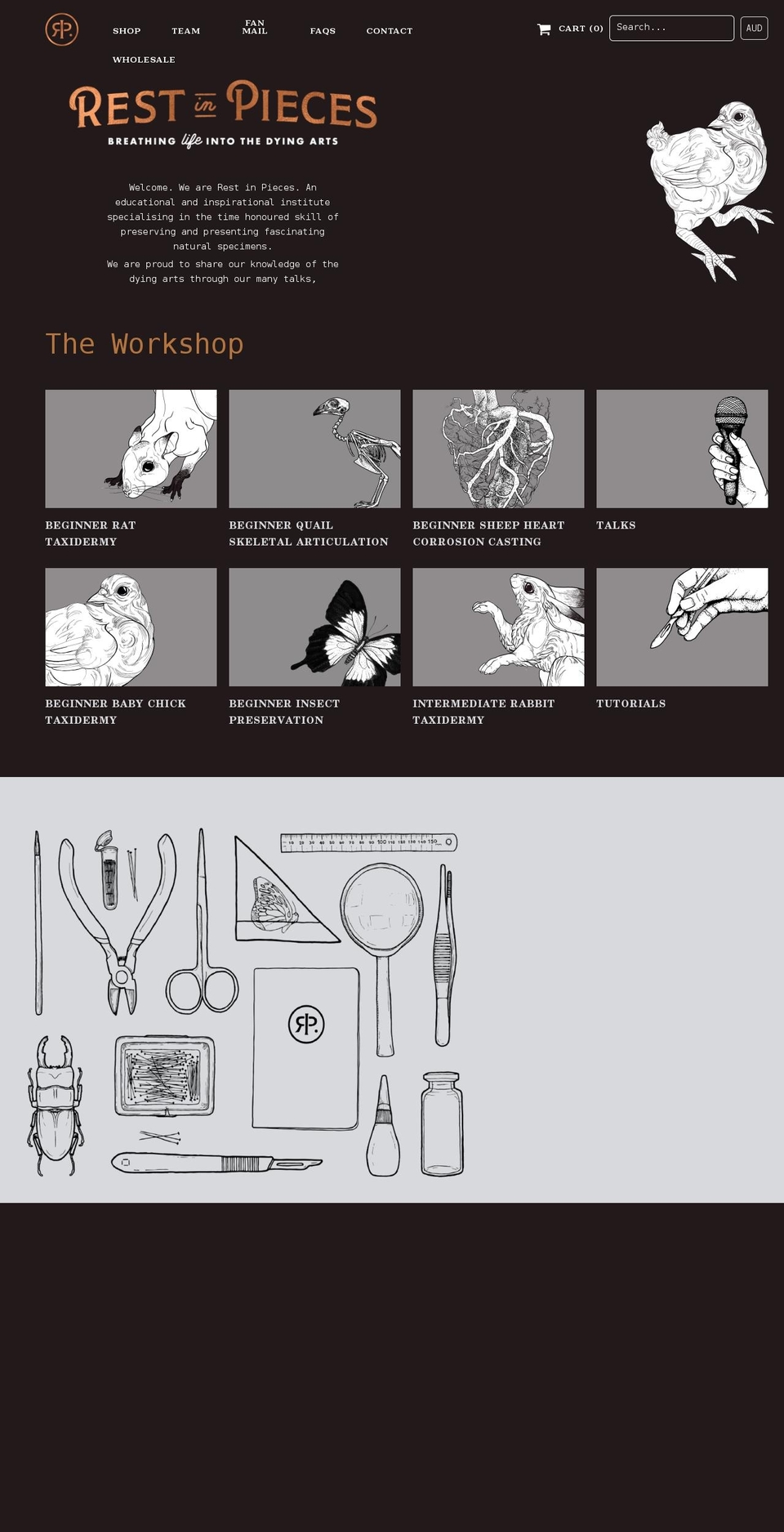 restinpieces.com.au shopify website screenshot