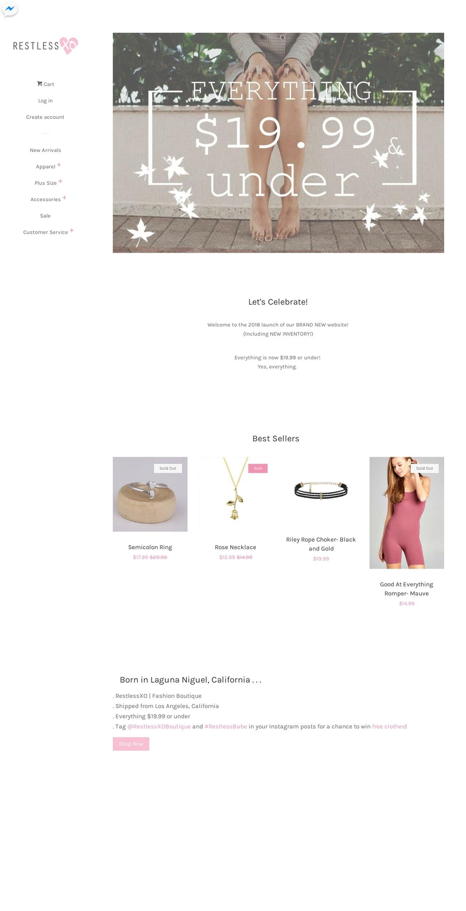 restlessxo.com shopify website screenshot