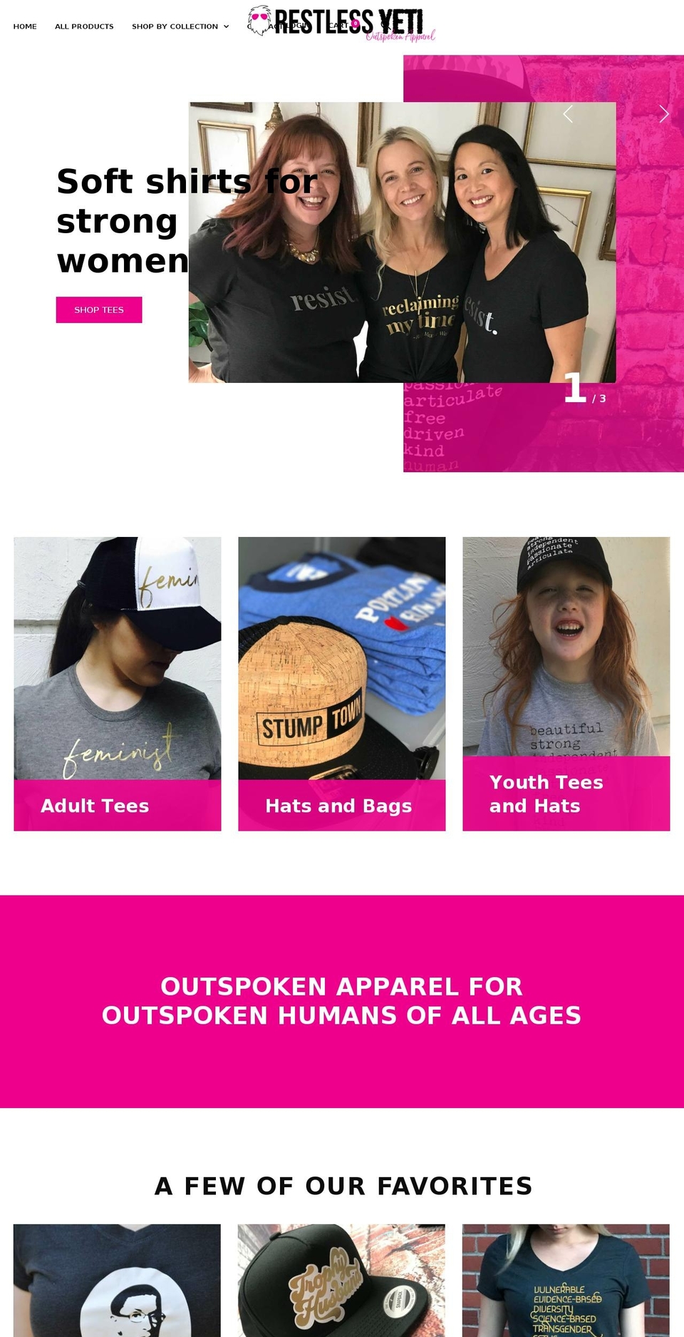 restlessyeti.com — Shopify storefront screenshot