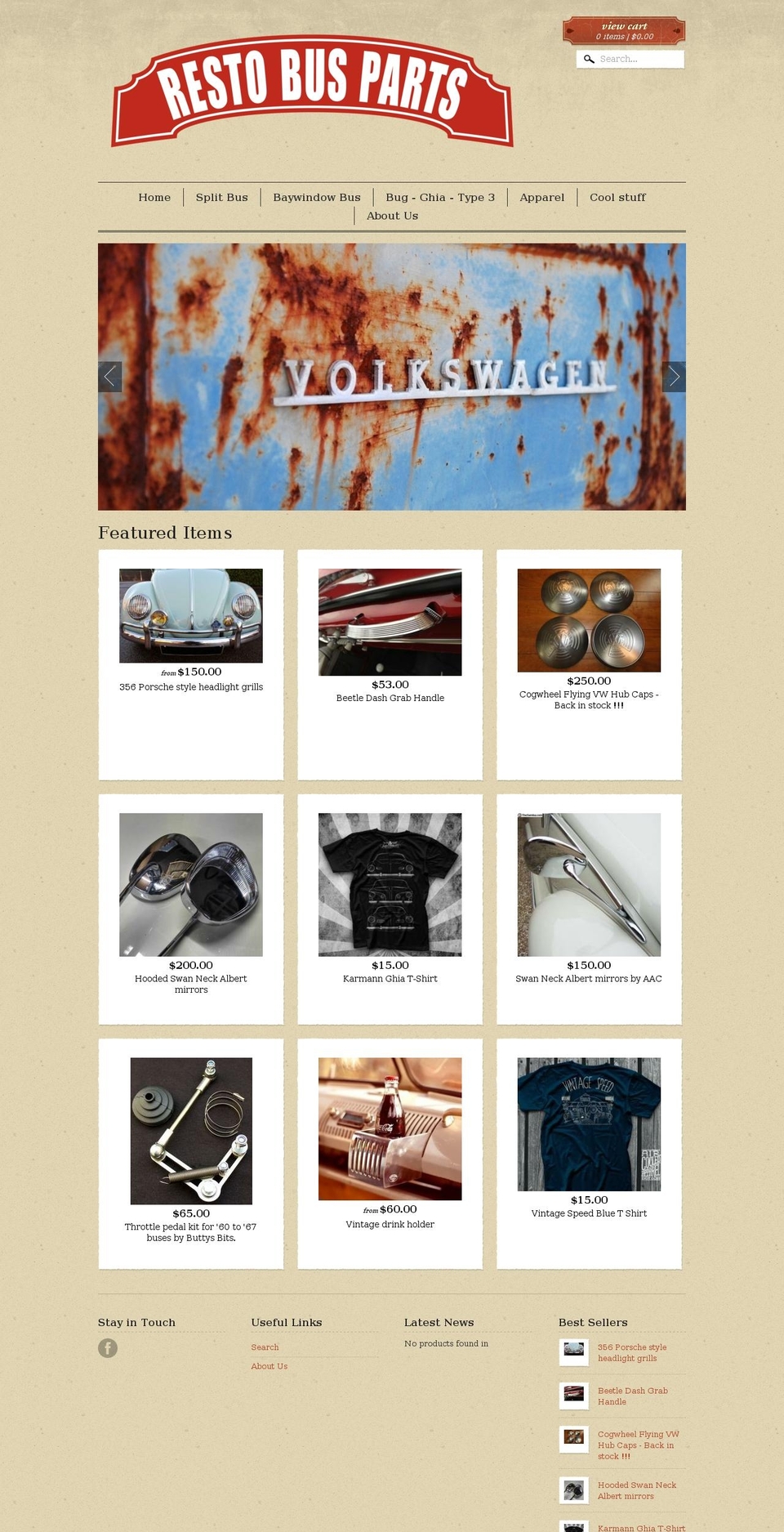 restobusparts.com shopify website screenshot