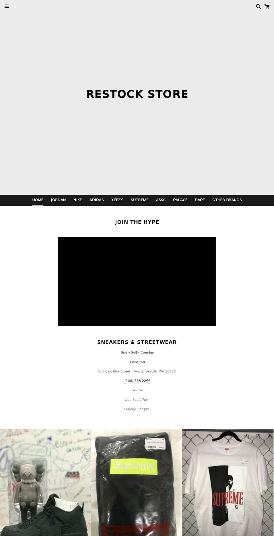 restockshoes.com — Shopify storefront screenshot