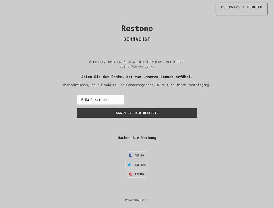 restono.com shopify website screenshot