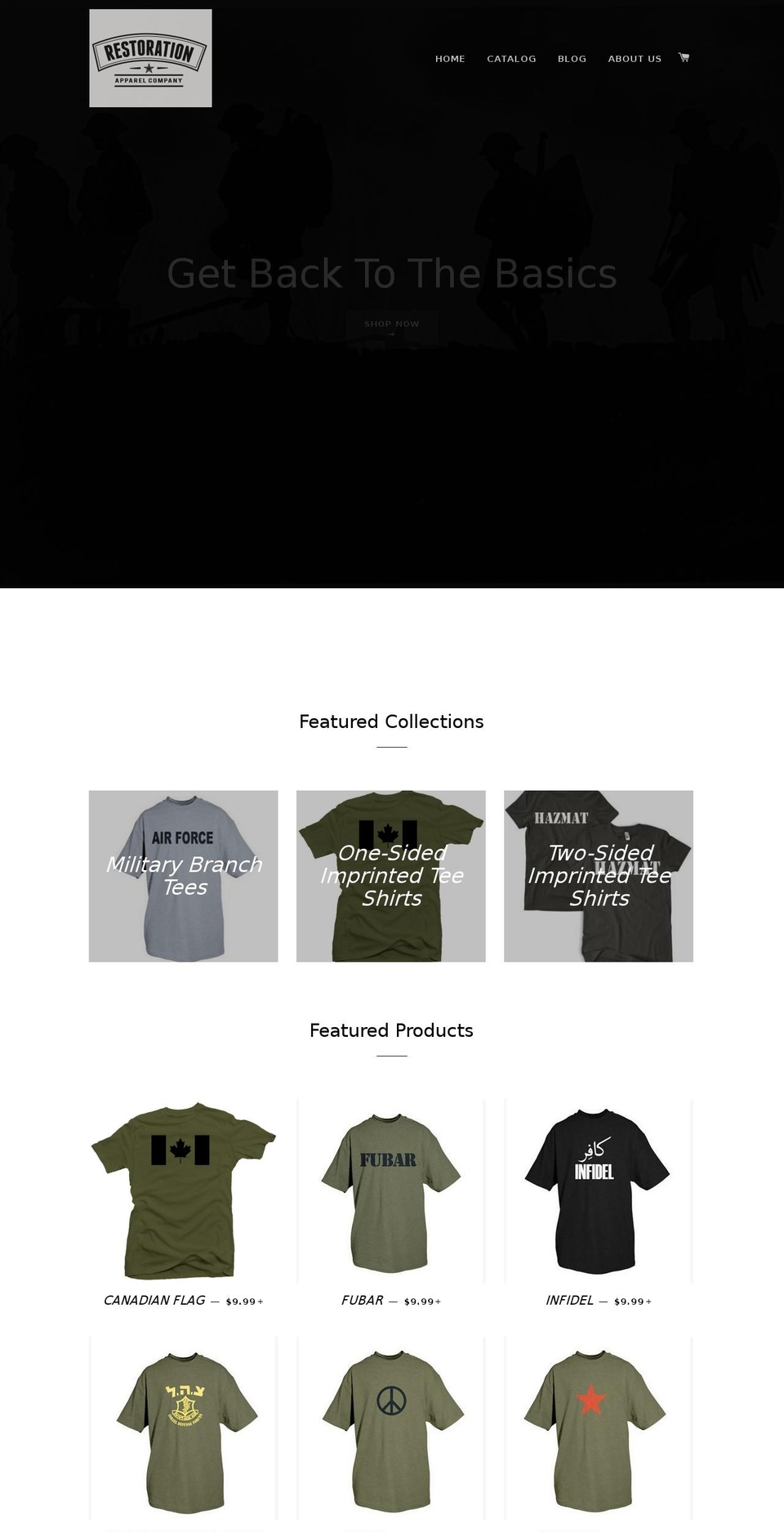 restoration-apparel.com shopify website screenshot