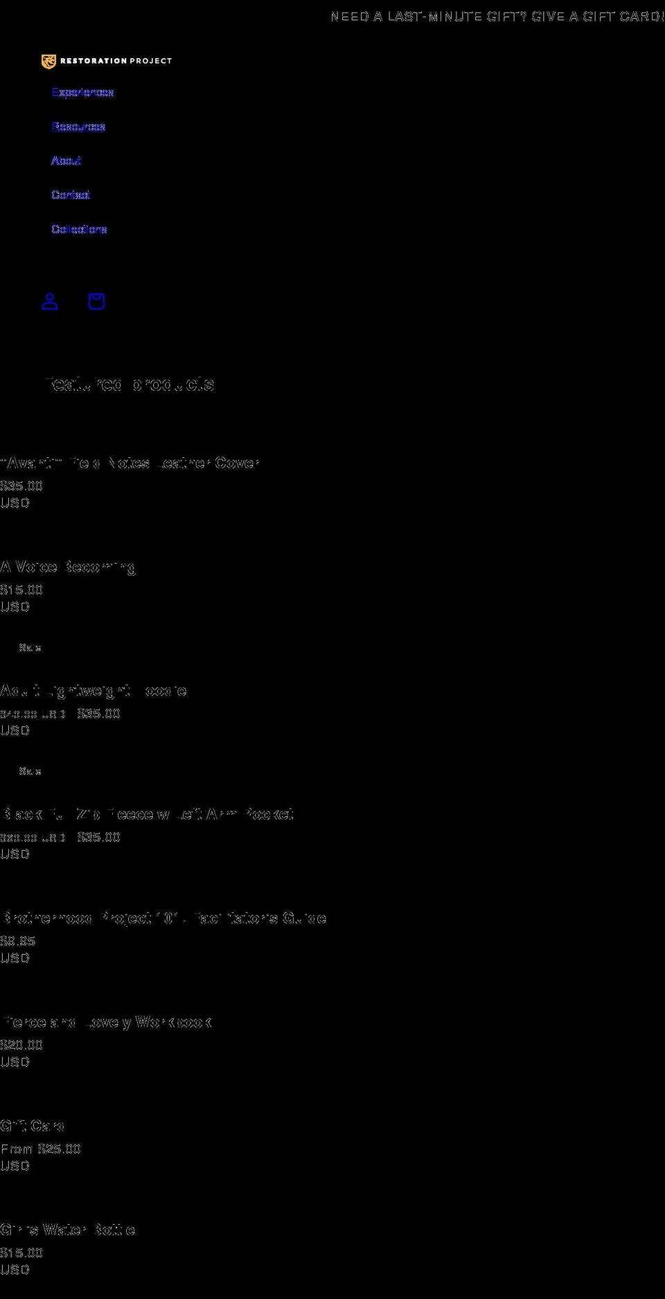 restoration-project.myshopify.com shopify website screenshot