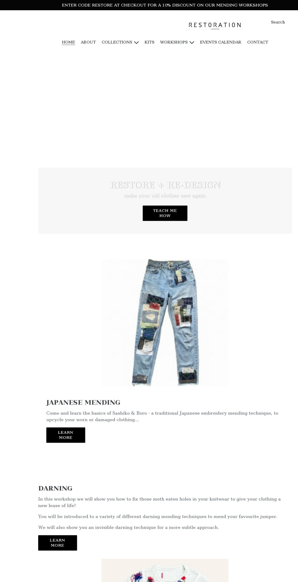 restorationldn.com shopify website screenshot