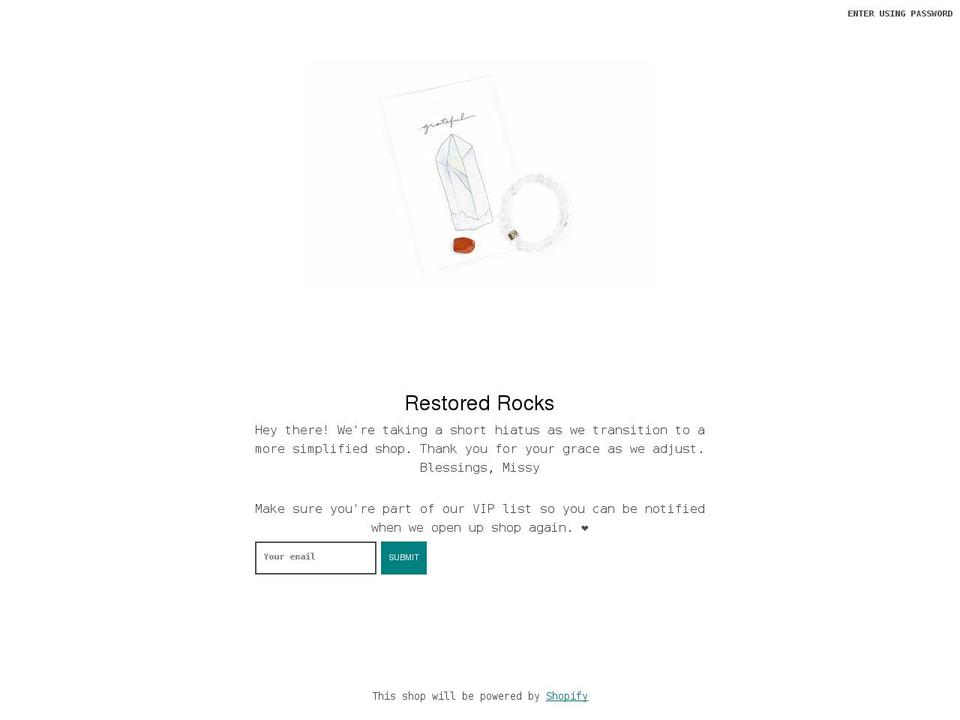 restoredrocks.com — Shopify storefront screenshot