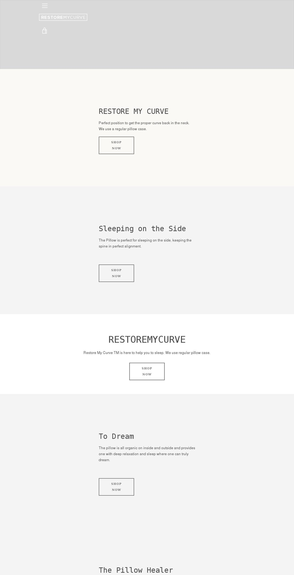 restoremycurve.com shopify website screenshot