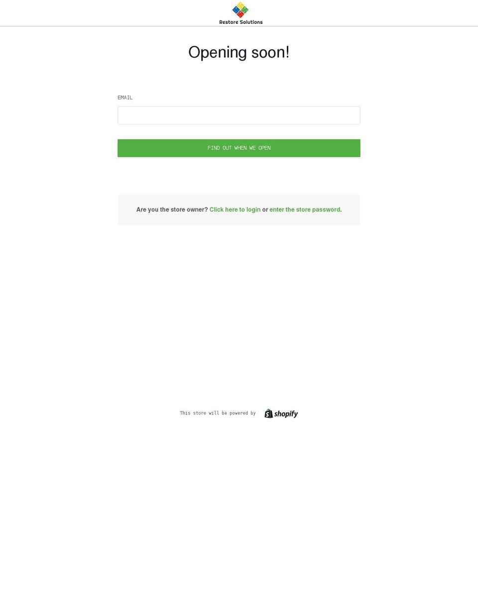 restoresolutions.myshopify.com shopify website screenshot