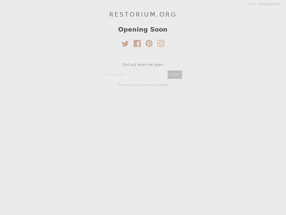 restorium.org shopify website screenshot