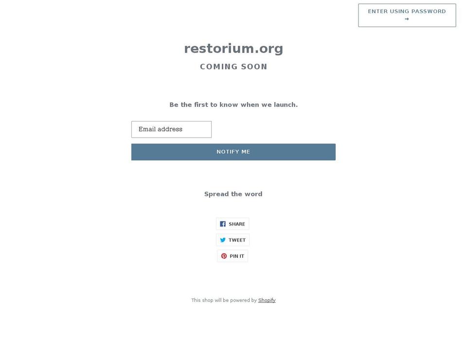 restoriumdesigns.org shopify website screenshot