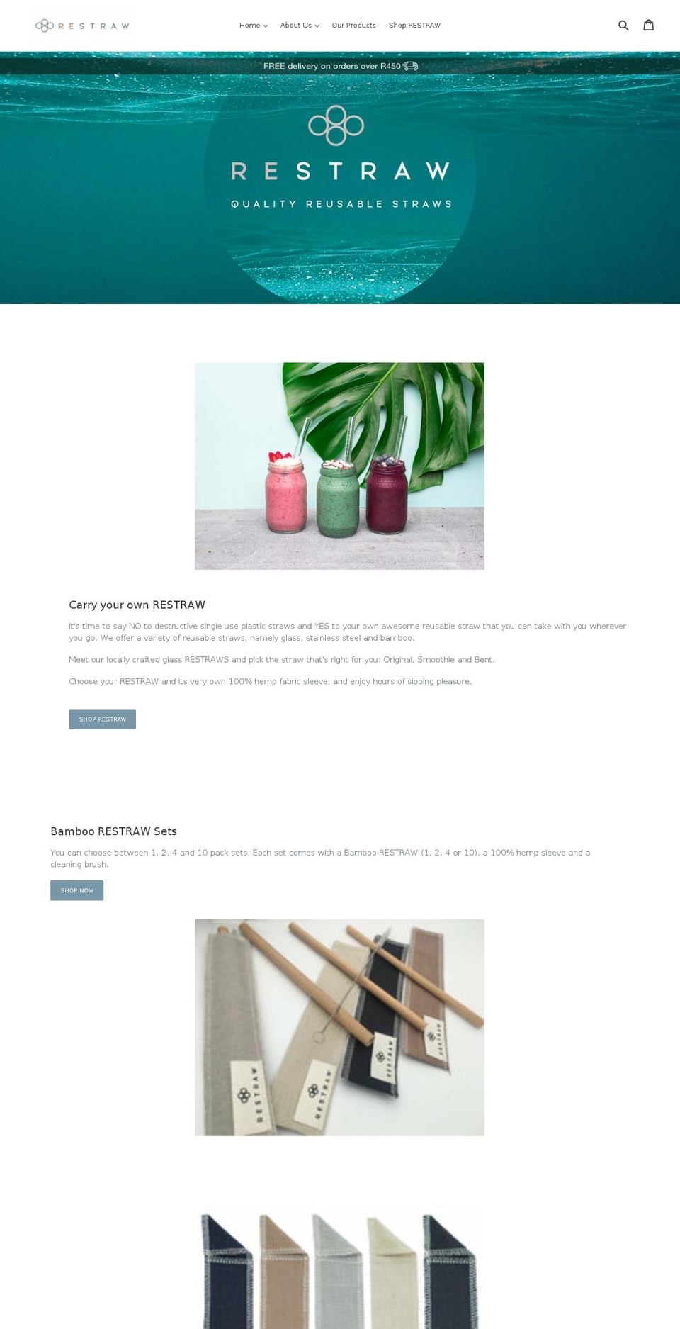 restraw.co.za shopify website screenshot