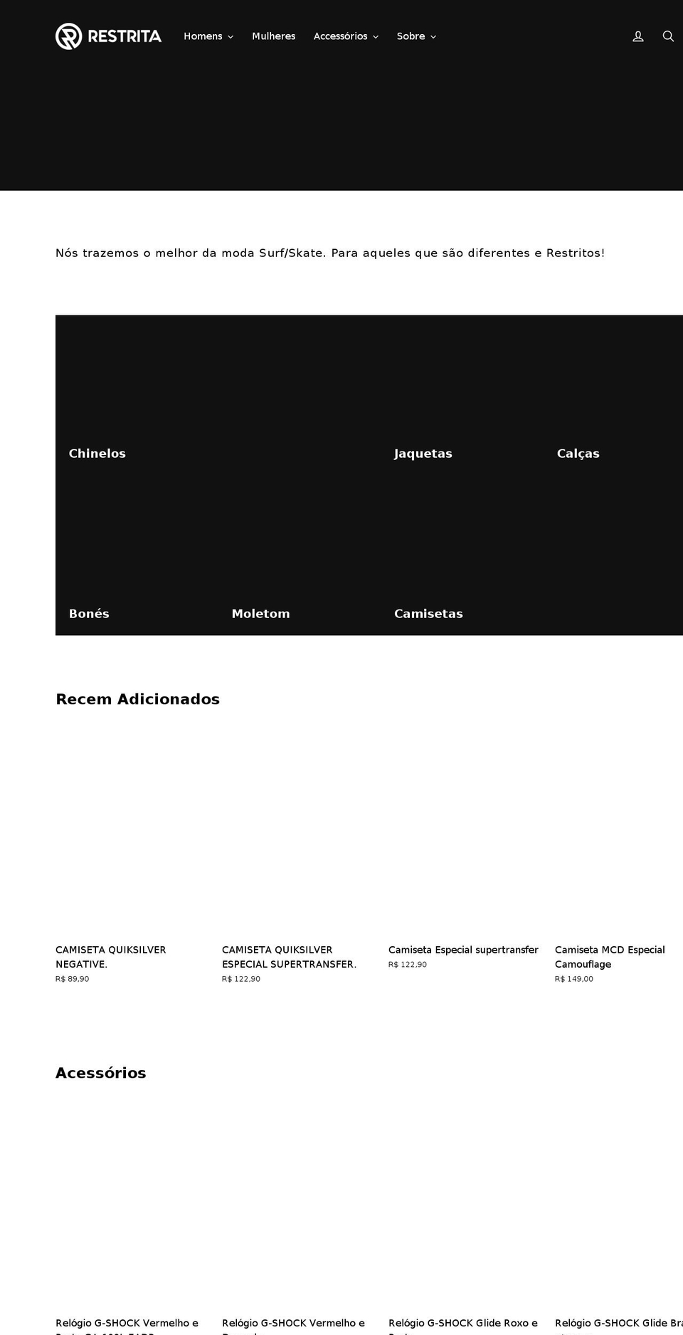 restrita.com — Shopify storefront screenshot