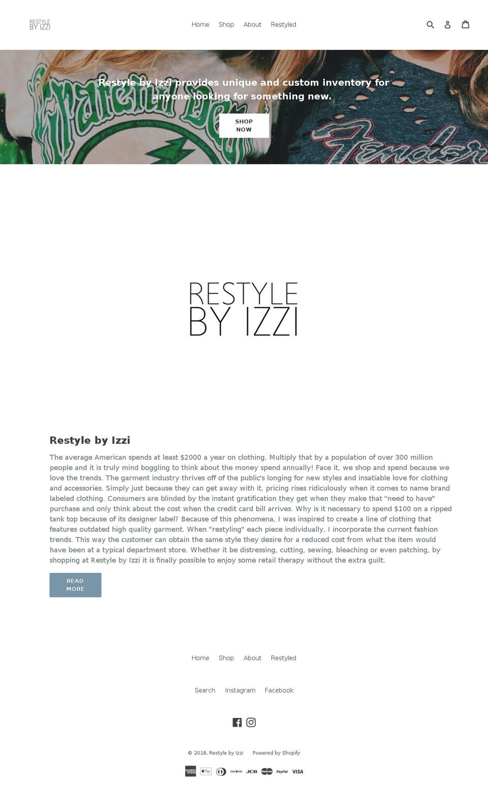 restylebyizzi.com — Shopify storefront screenshot