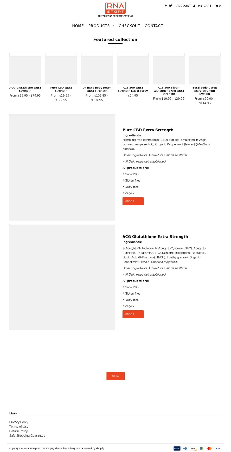 resultsrnasport.com — Shopify storefront screenshot