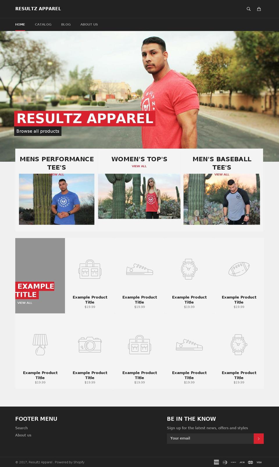 resultzapparel.com shopify website screenshot