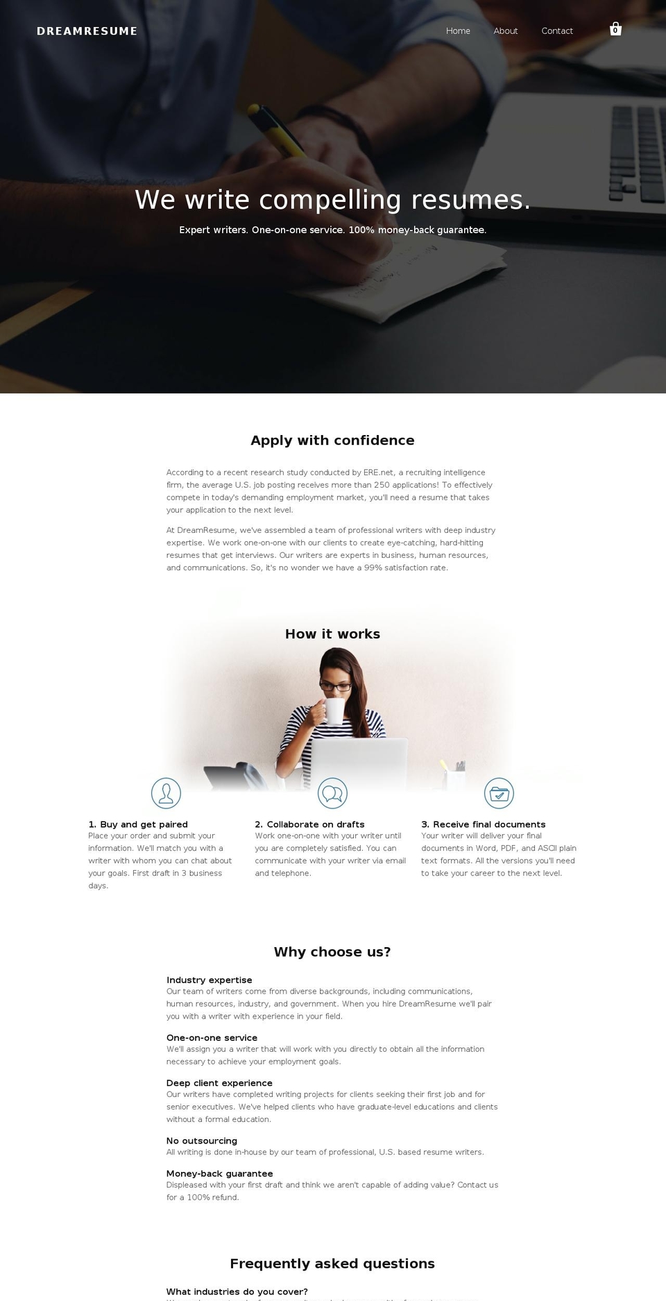 resume7.com shopify website screenshot