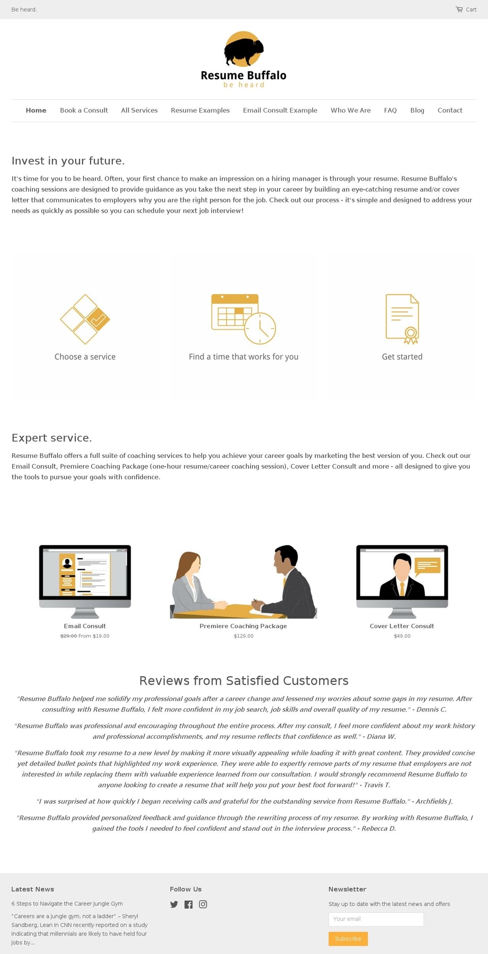 resumebuffalo.com — Shopify storefront screenshot