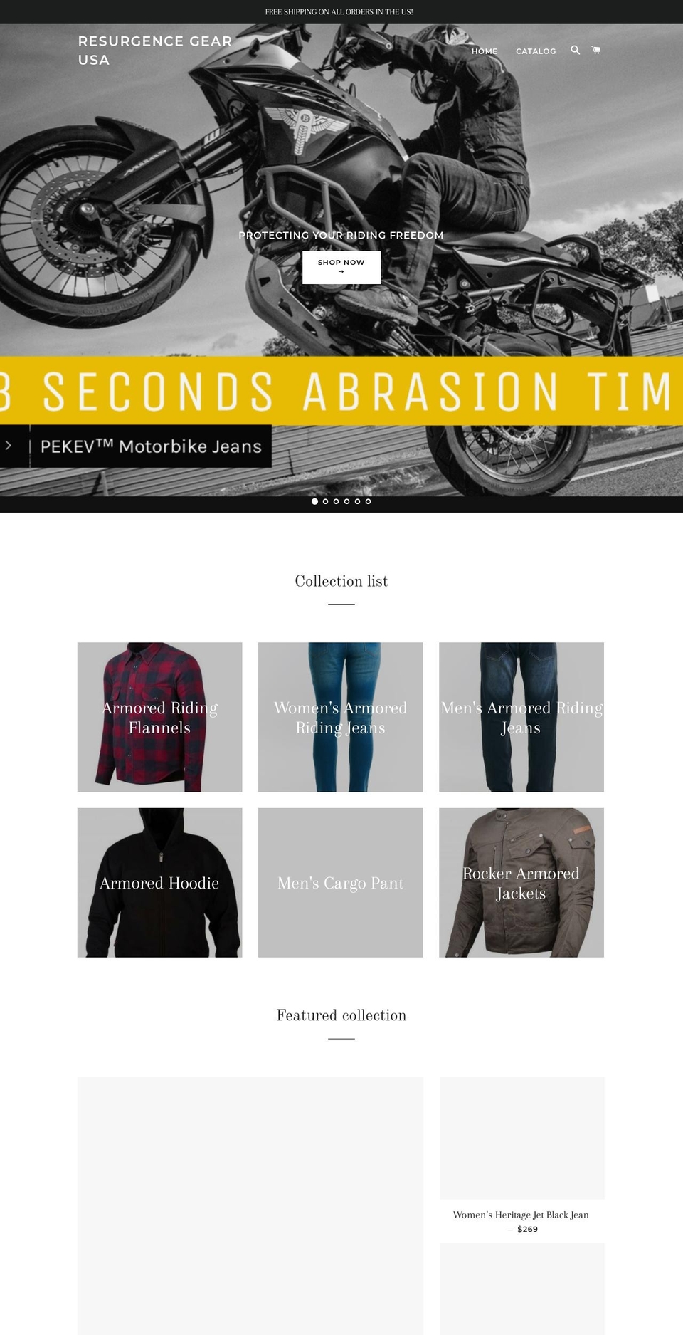 resurgencegearusa.com — Shopify storefront screenshot