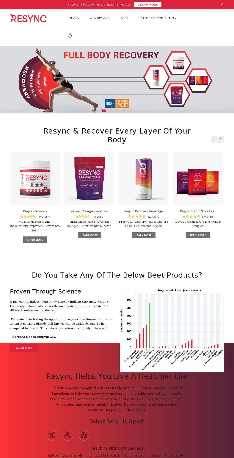 resyncproducts.com shopify website screenshot