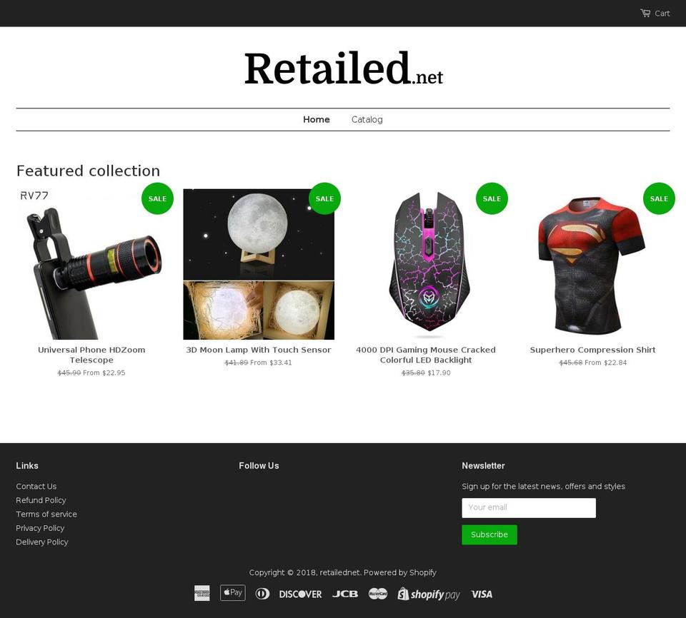 retailed.net shopify website screenshot