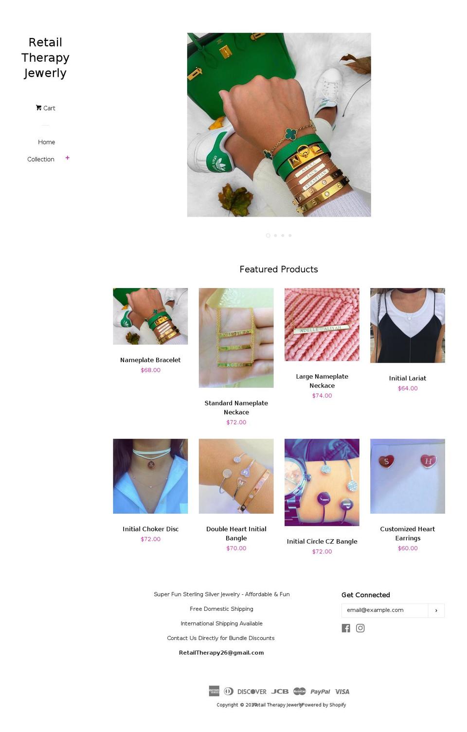 retailtherapyjewelry.com shopify website screenshot