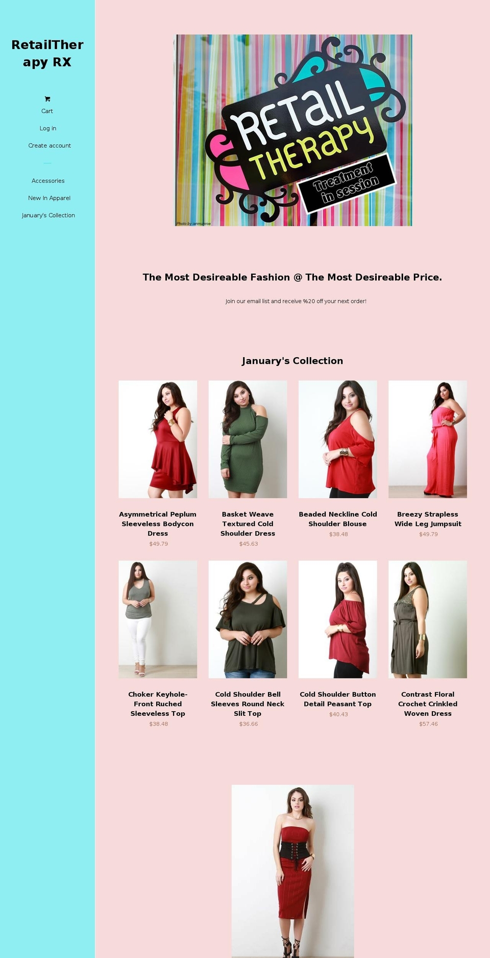 retailtherapyrx.com shopify website screenshot