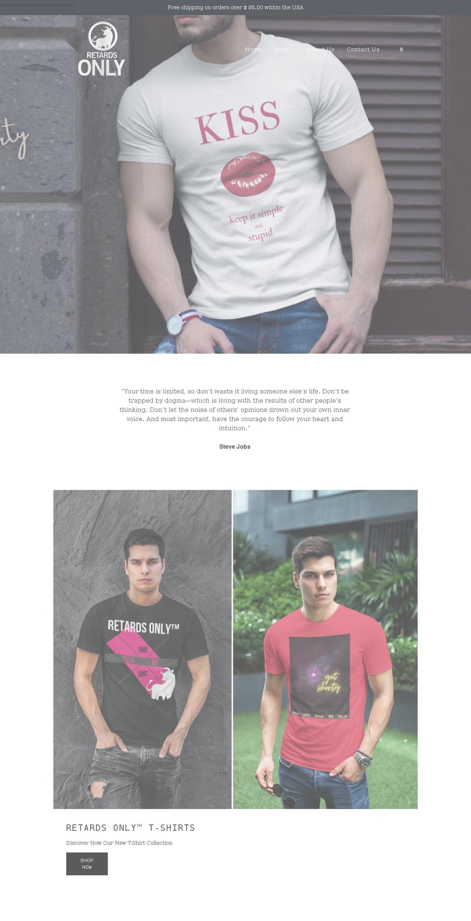 retards-only.com shopify website screenshot