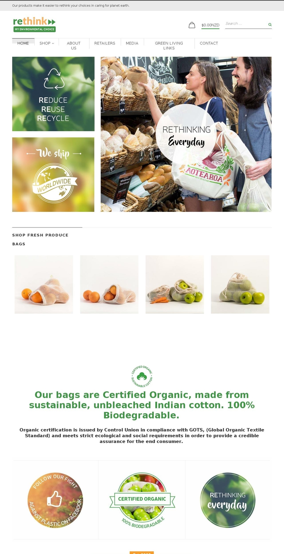 apdemamahome2 Shopify theme site example rethinkbags.co.nz