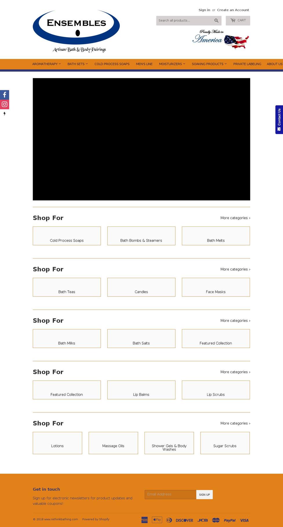 rethinkbathing.com — Shopify storefront screenshot