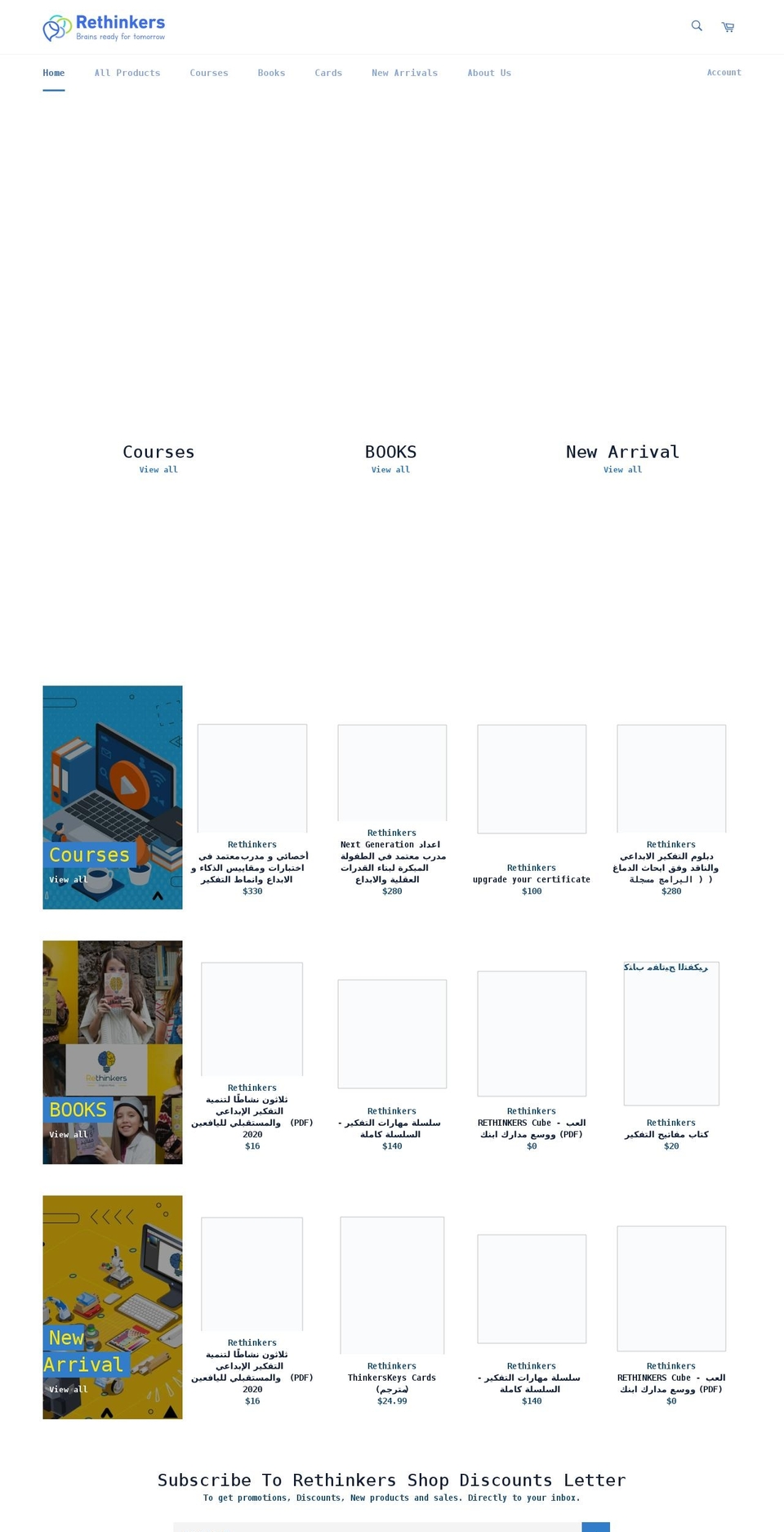 rethinkers.shop shopify website screenshot