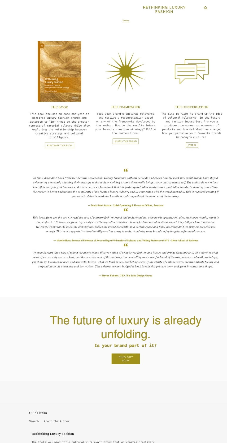 rethinkingluxuryfashion.com shopify website screenshot
