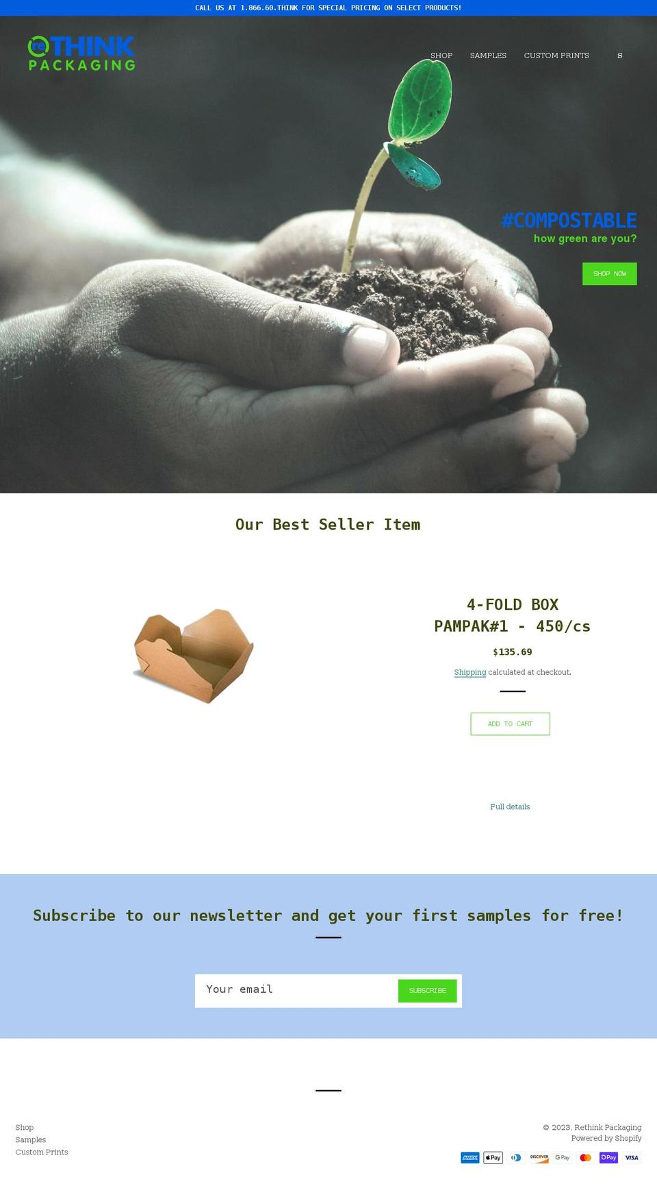 rethinkpackaging.green shopify website screenshot