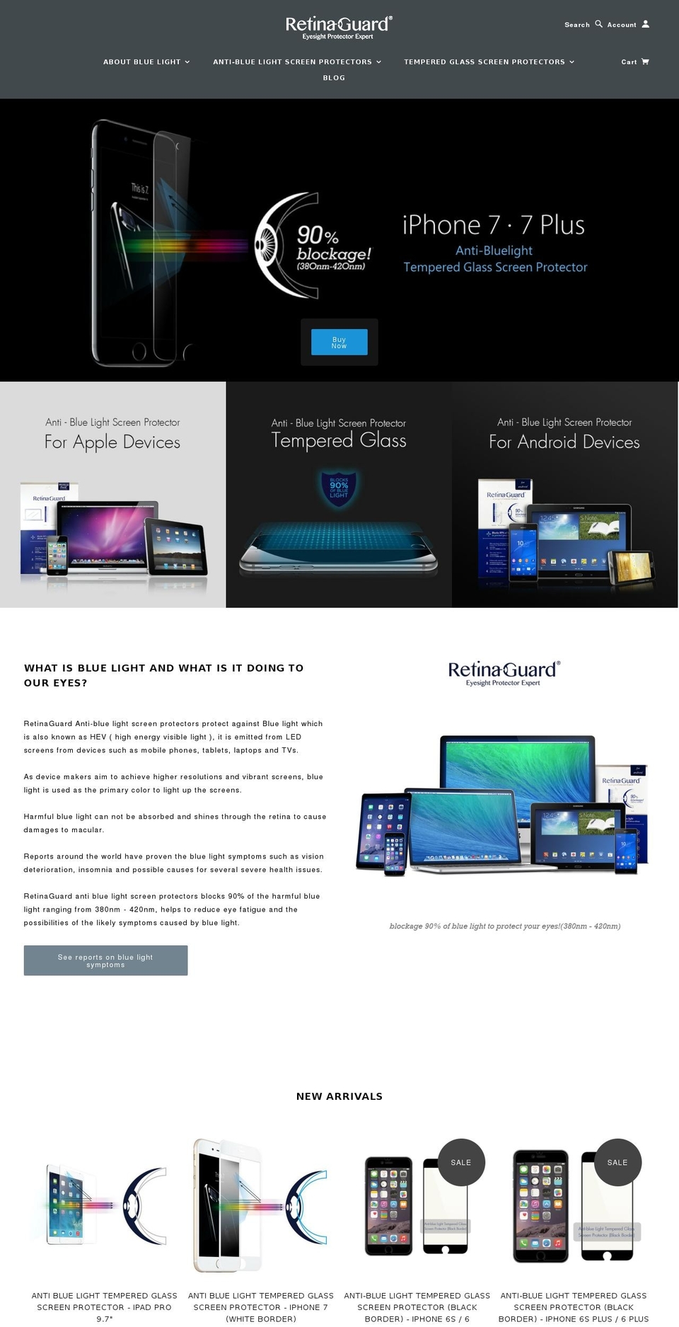 retinaguardstore.com shopify website screenshot