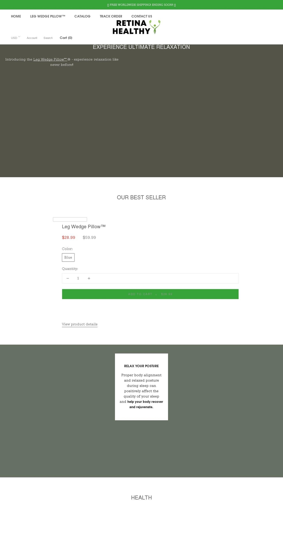 retinahealthy.com shopify website screenshot